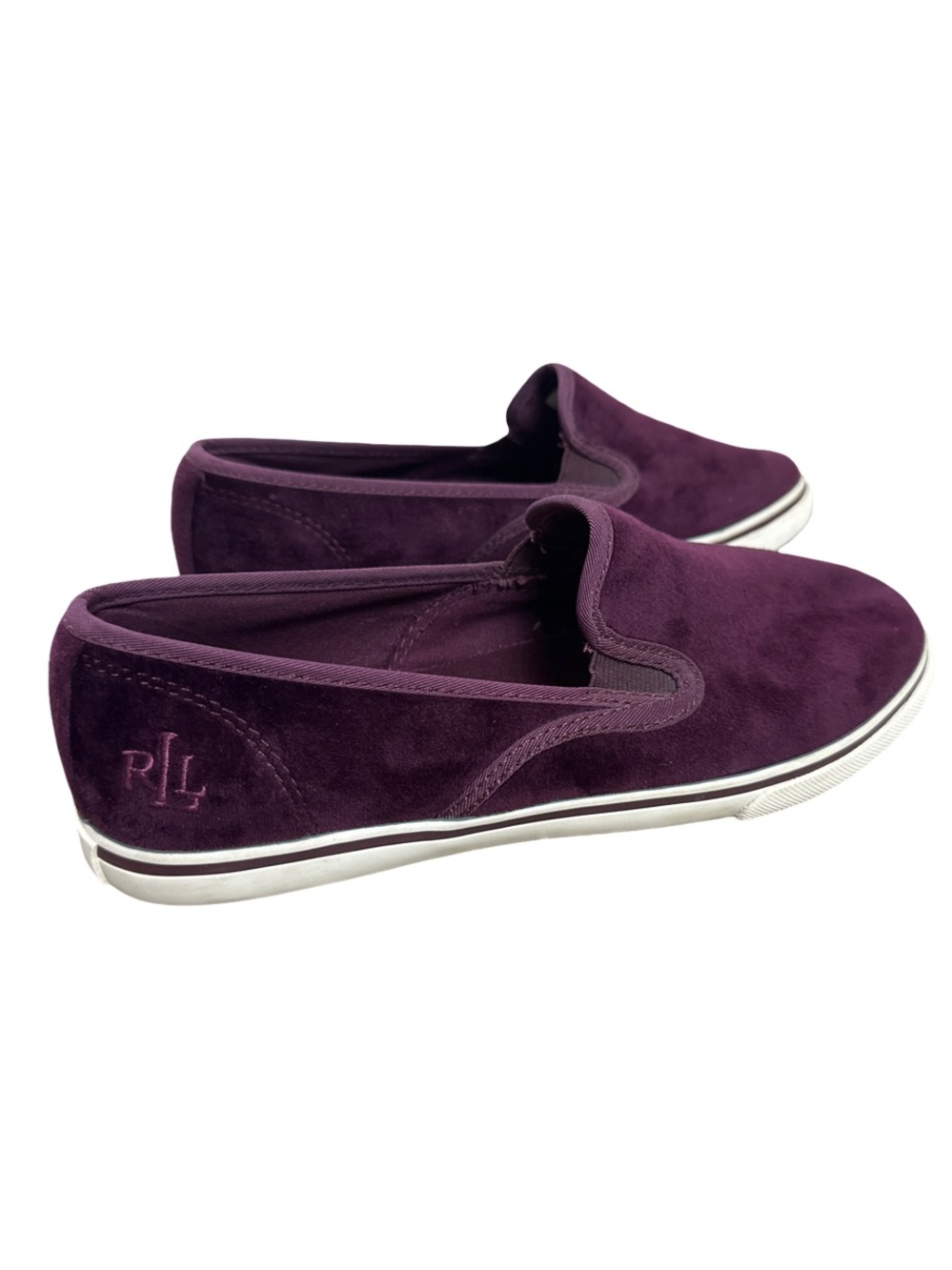 Lauren Ralph Lauren Women’s Janis Velvet Slip On Sneakers Purple Plum Size 7B